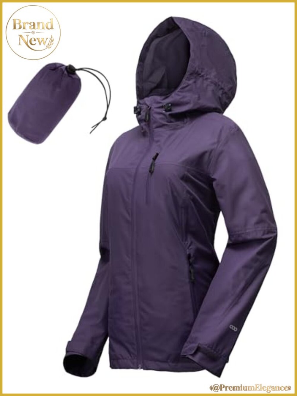 Waterproof Packable Rain Jacket with Hood for Women Cycling Running Golf